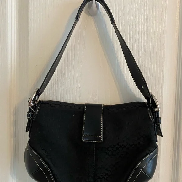Coach Mini Signature Hobo Black Shoulder Bag - Picture 5 of 10